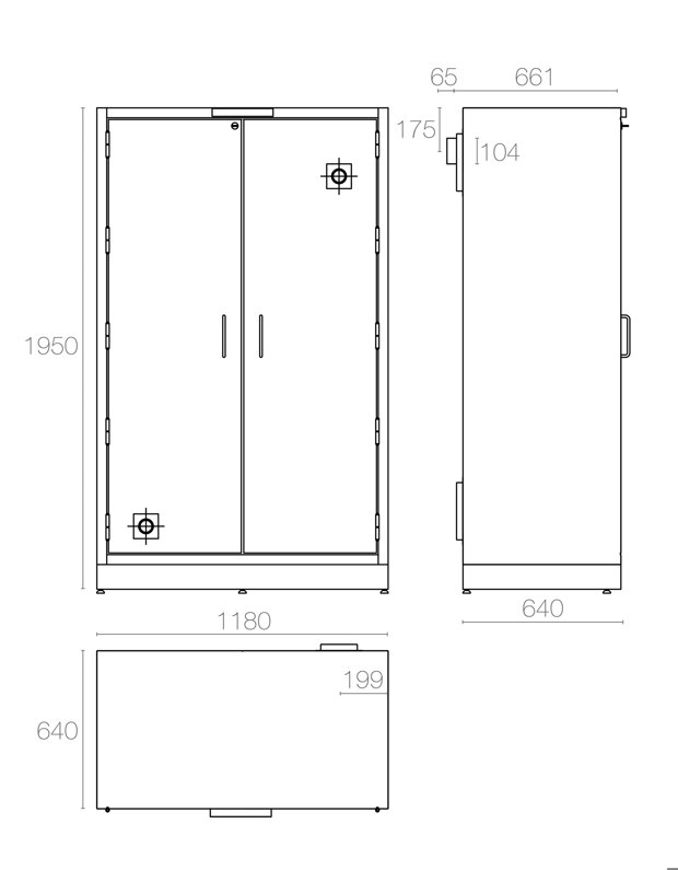 Szafa do substancji łatwopalnych, szerokość 1200 mm - AC 1200 CM - obrazek 2